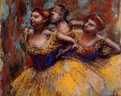 Three Dancers   Yellow Skirts, Blue Blouses